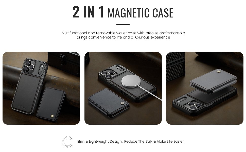 ELEPIK Detachable Magnetic Wallet Case · Black — series product details 2