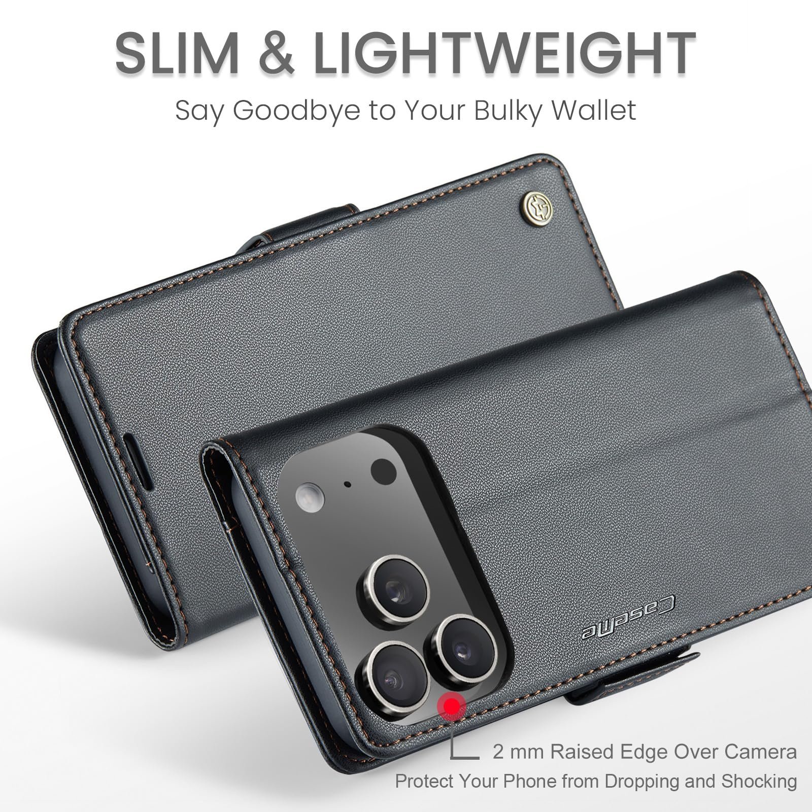 Folio Wallet Case for iPhone 18 Pro Max/iPhone 17 Pro Max in Fashion Black — detail 5