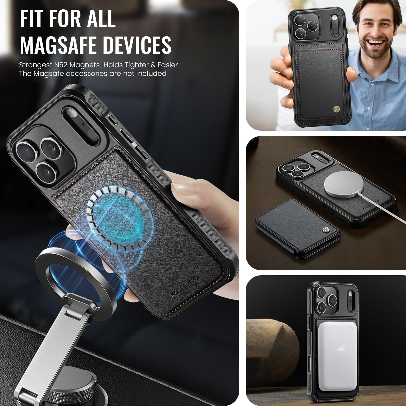 Detachable Magnetic Wallet Case for iPhone 18 Pro/iPhone 17 Pro in Black — detail 2
