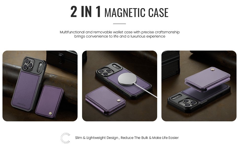 ELEPIK Detachable Magnetic Wallet Case · Purple — series product details 2