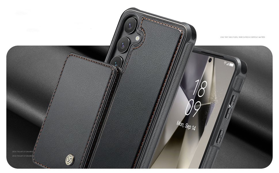 ELEPIK Detachable Magnetic Wallet Case · Fashion Black — series product details 1