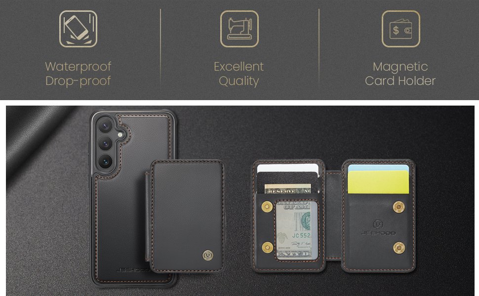ELEPIK Detachable Magnetic Wallet Case · Fashion Black — series product details 5