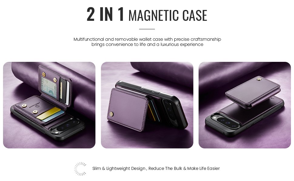 ELEPIK Detachable Magnetic Wallet Case · Purple — series product details 2