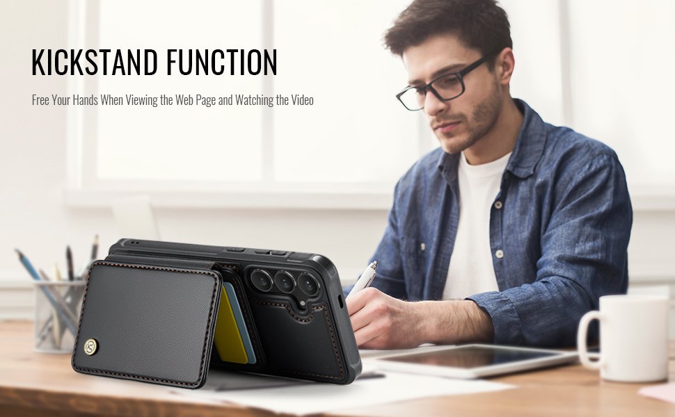 ELEPIK Detachable Magnetic Wallet Case · Fashion Black — series product details 4