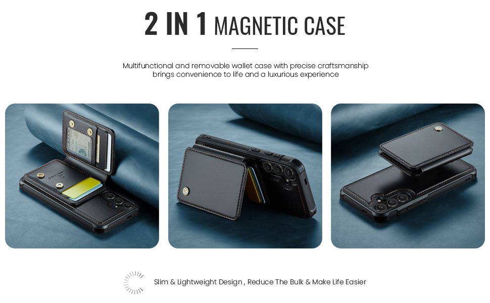 ELEPIK Detachable Magnetic Wallet Case · Fashion Black — series product details 2