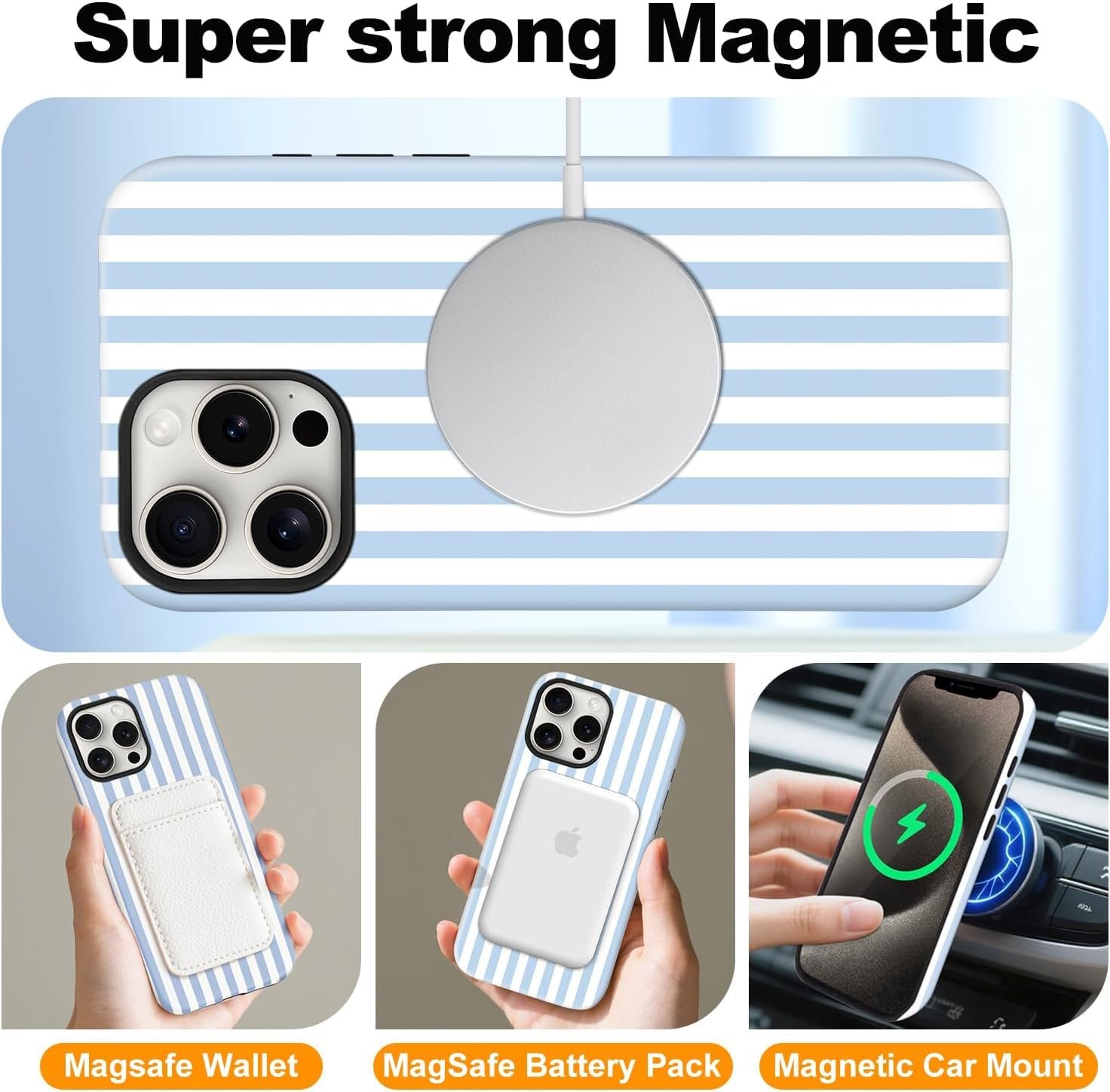 iPhone 14 Pro · Blue & White Stripes — product image 2